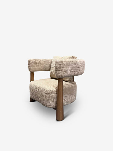 A French Atelier Produced for MONC XIII Pair of Armchairs in Nobilis Fabric and Beechwood Frame