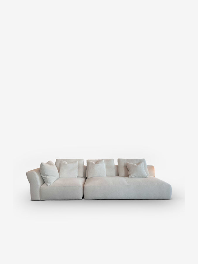 Sengu Bold 565 Right End Corner Unit in Tess Look Bianco by Cassina