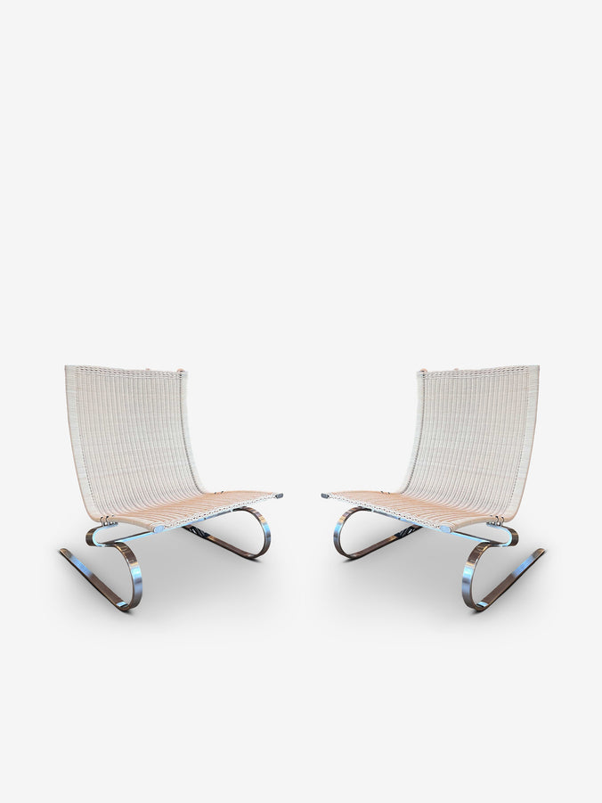 Pair Of PK20 Lounge Chair in Wicker by Fritz Hansen