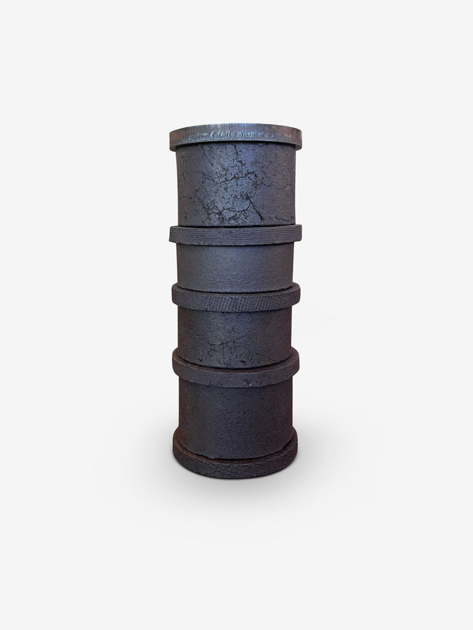 Colonne High Vase in Dark Brown Ceramic