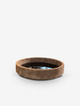 Platte S Round Tray Covered in Tobacco Suede and Black Lacquer by Michael Verheyden