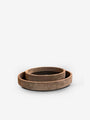 Platte S Round Tray Covered in Tobacco Suede and Black Lacquer by Michael Verheyden