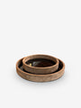 Platte S Round Tray Covered in Tobacco Suede and Black Lacquer by Michael Verheyden