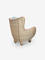A French Atelier Produced for MONC XIII Pair of 1920s French Inspired Ashwood and Wicker Chairs in Bouclette