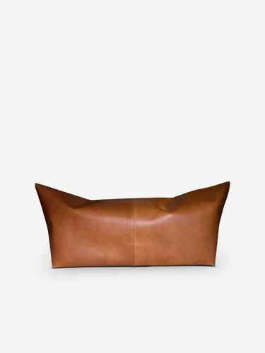 Mao Large Ottoman In Full Grain Leather Cognac Colour