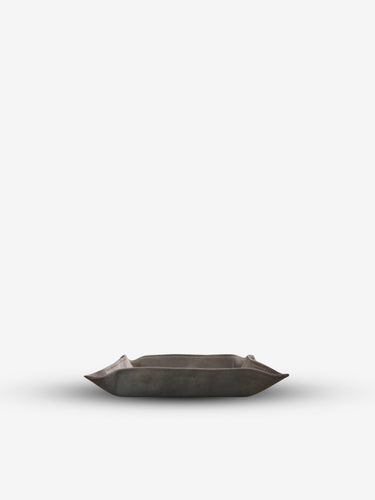 Jack Valet Square Tray Large in Suede Calfskin by Giobagnara
