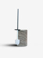 Nobble Marble Toilet Brush in Travertino Titanium by Giobagnara