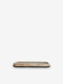 Rodi Walnut Travertino Marble and Calfskin Golf Mud Valet Tray Long Rectangular Small by Giobagnara