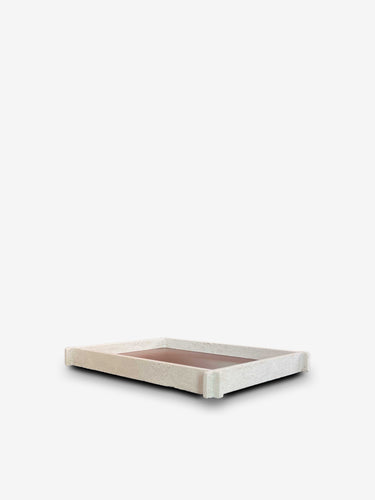 Structura Leather & Marble Large Long Rectangular Valet Tray by Giobagnara