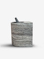 Nobble Marble Bin in Travertino Titanium by Giobagnara