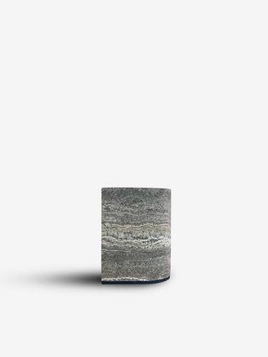 Nobble Marble Small High Box in Travertino Titanium by Giobagnara