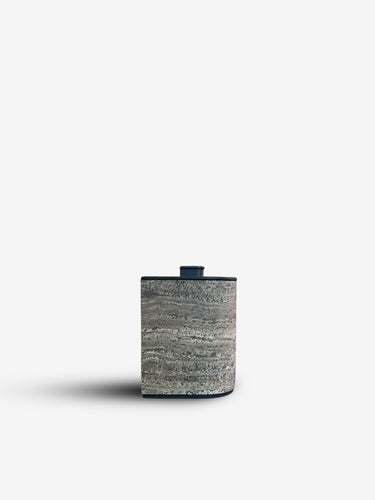 Nobble Marble Small High Box in Travertino Titanium by Giobagnara
