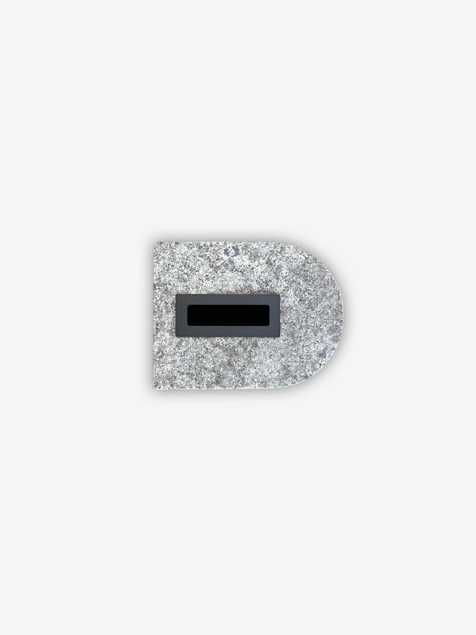 Nobble Marble Tissue Holder in Travertino Titanium by Giobagnara