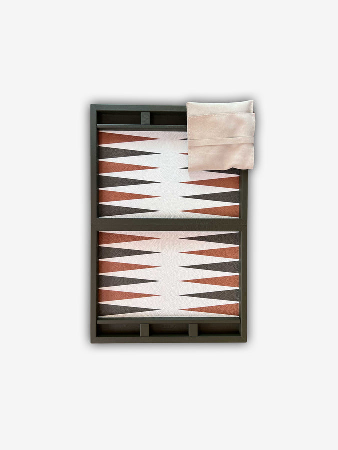 Lerici Backgammon Set in Deer Calfskin by Giobagnara