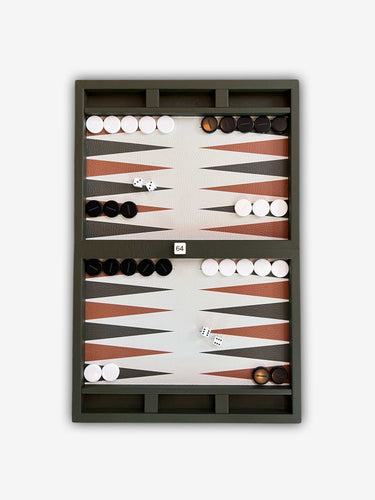 Lerici Backgammon Set in Deer Calfskin by Giobagnara