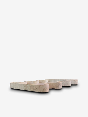 Ossicle Large Marble Tray in Sage Suede Calfskin by Giobagnara