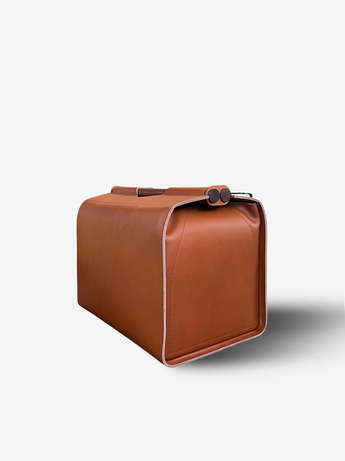 Jota Storage Basket Rectangular in Saddle Leather by Giobagnara