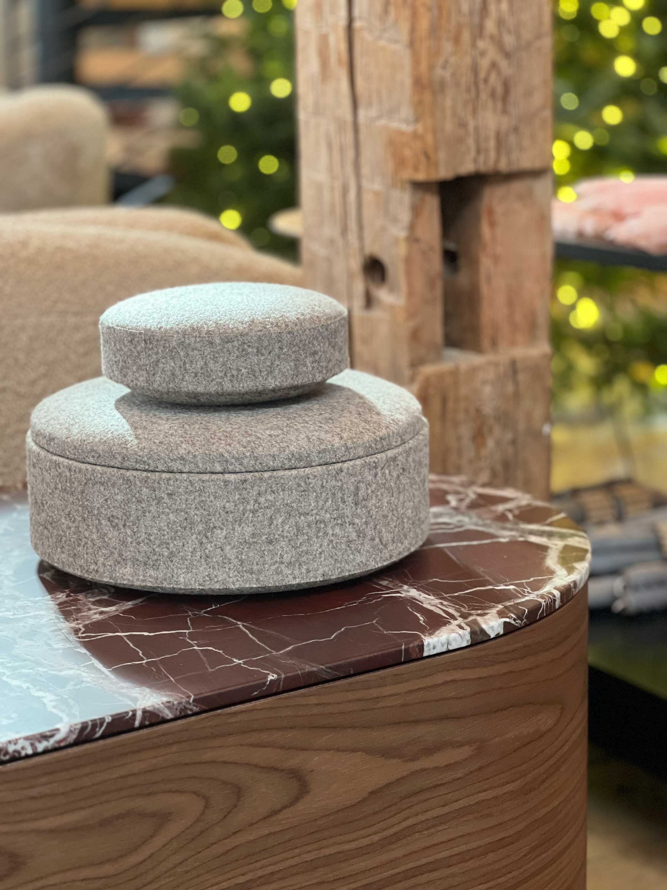 Pastille M Box covered in Felt Taupe by Michael Verheyden