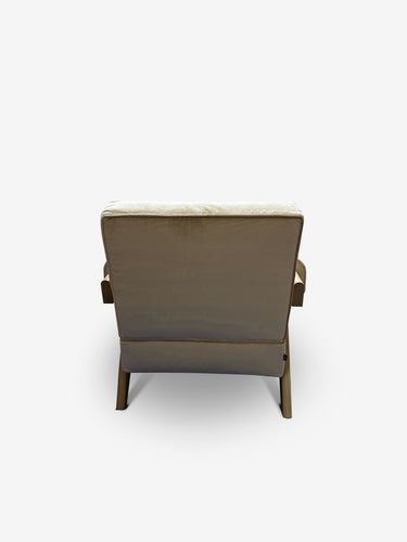 Pierre Jeanneret 1960 Capitol Complex Armchair in Osaka Cipria Fabric and Oak Legs