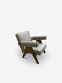 Pierre Jeanneret 1960 Capitol Complex Armchair in Panna Lipari with Teak