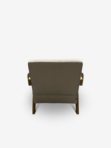 Pierre Jeanneret 1960 Capitol Complex Armchair in Panna Lipari with Teak