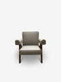 Pierre Jeanneret 1960 Capitol Complex Armchair in Panna Lipari with Teak