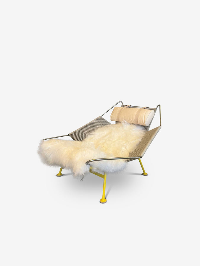Hans Wegner 70th Anniversary Edition Flag Halyard Chair with Yellow Frame by PP Mobler
