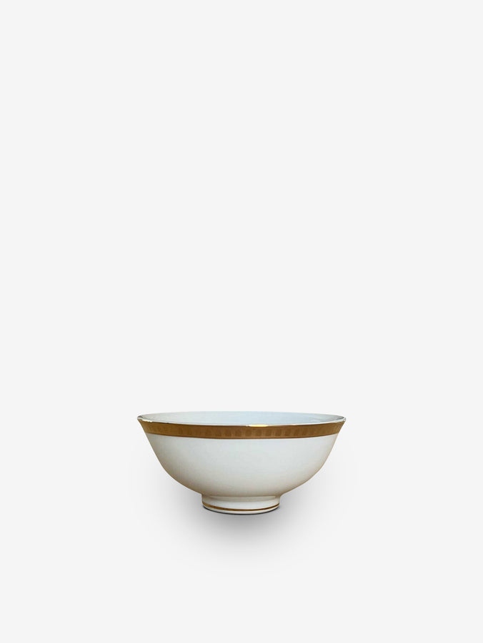 Malmaison Porcelain Chinese Soup Bowl in Gold Finish by Christofle