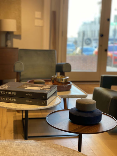 Eero Saarinen Small Round Table with Rosewood Top & Black Base by Knoll