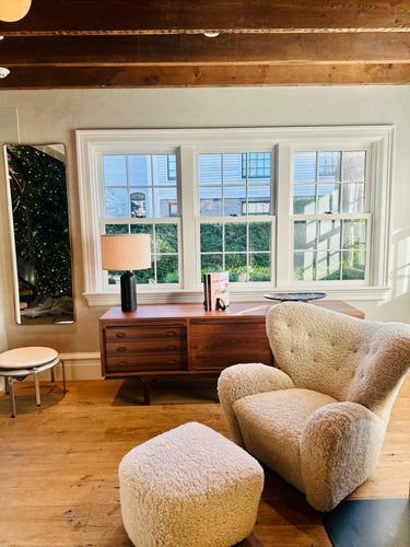 1950's Long Floor Mirror in Aged Brass in the Style of Gio Ponti