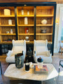 Pair Of Cadillac Chair in Igor Chenille Nuage by Pierre Augustin Rose