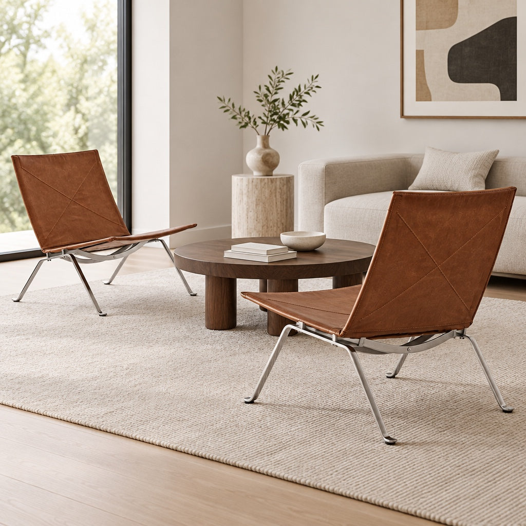 Fritz Hansen PK22 Chair Rustic Leather