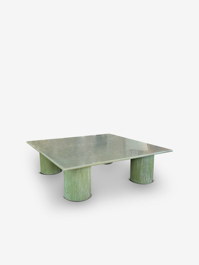 Square Column Coffee Table in Raw Green by VAVA Objects