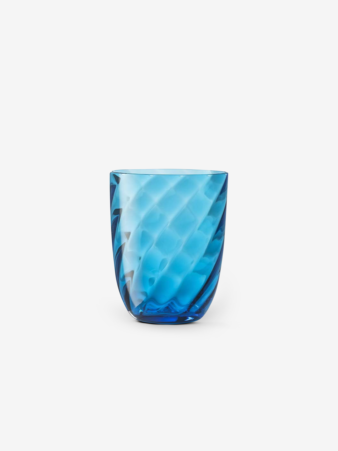Water Glass Optic Twisted Aquamarine