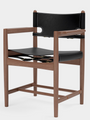 Borge Mogensen Spanish Dining ArmChair in Smoked Oak oiled and Black Leather