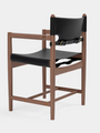 Borge Mogensen Spanish Dining ArmChair in Smoked Oak oiled and Black Leather