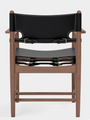 Borge Mogensen Spanish Dining ArmChair in Smoked Oak oiled and Black Leather