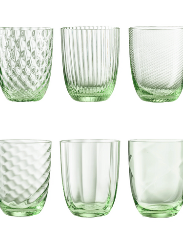 SPECIAL ORDER: Idra Water Glass set of 6 in Parfum Green by Nason Moretti