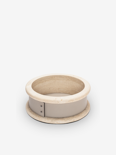 Ercolano Travertine Small High Bowl by Giobagnaara