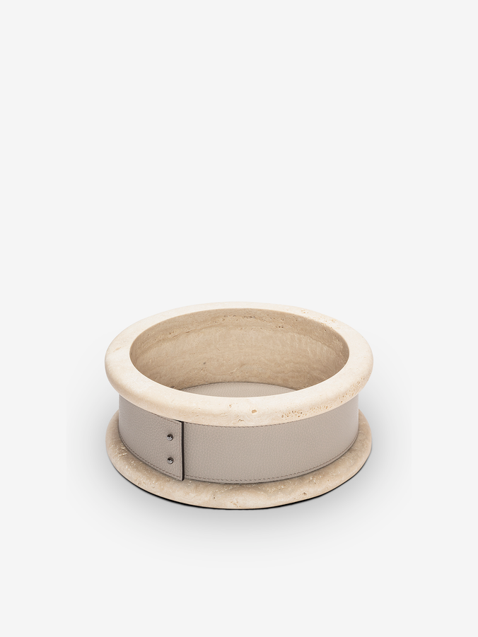 Ercolano Travertine Small High Bowl by Giobagnara