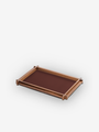 Structura Small Tray in Walnut with Burnt Maroon Deer Calfskin by Giobagnara