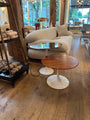 Eero Saarinen Oval Side Table with Rosewood & White Base by Knoll - MONC XIII