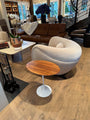 Eero Saarinen Small Round Table with Oak Top & White Base by Knoll - MONC XIII
