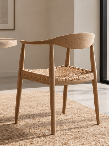 Hans Wegner Round Chair in Soaped Oak