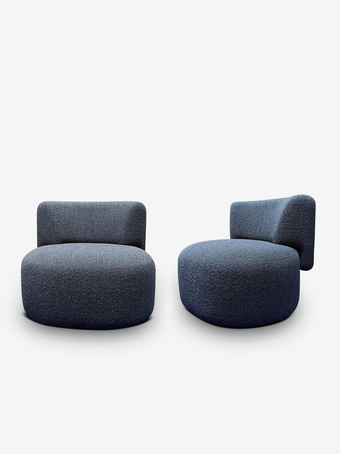 Pair Of LEK Swivel Armchair In Edson Carbon by Christophe Delcourt