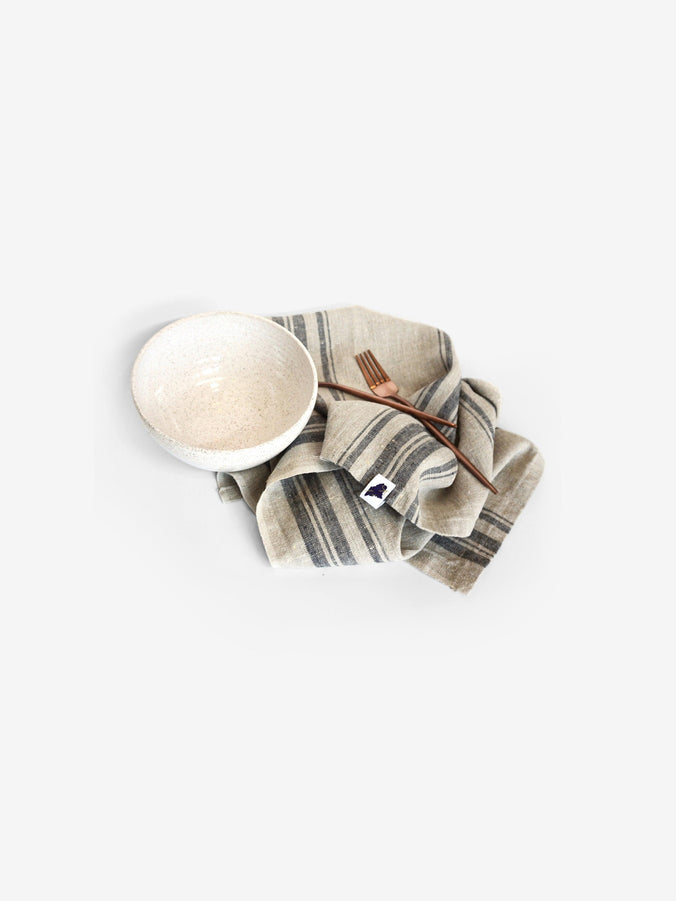 Pair Of Linen Tea Towels in Farmhouse Gray by Amphitrite Studio