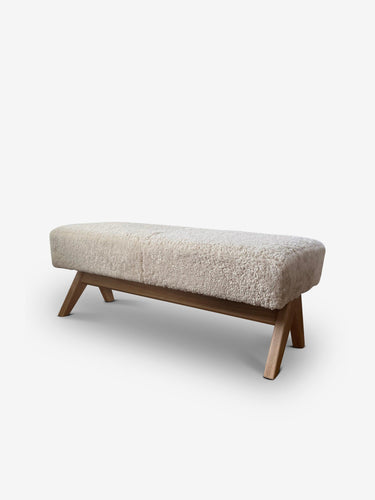 Metropole 4' Backless Bench in Shearling by MONC XIII - MONC XIII