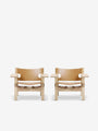 Pair Of Borge Mogensen Spanish Chair in Natural Leather and Oak - MONC XIII