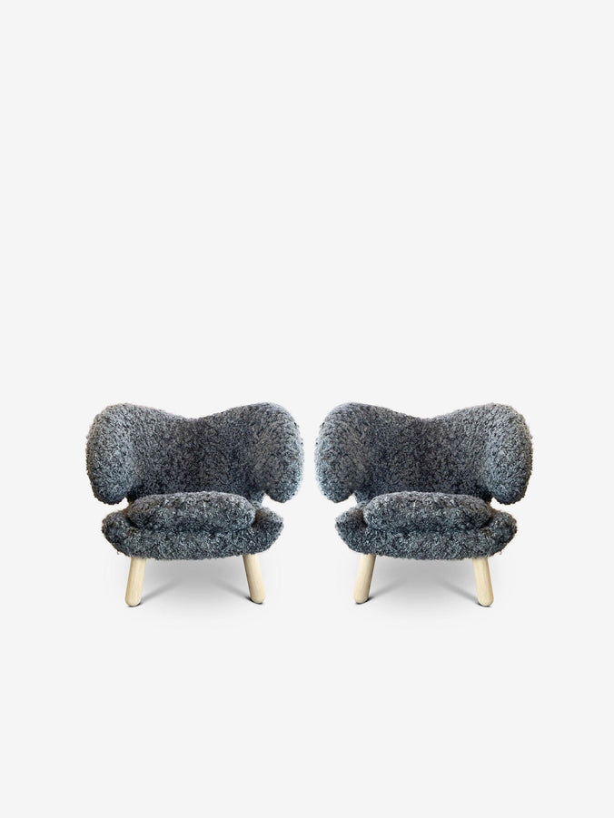 Pair Of Limited Edition Pelican Chair in Gotland Sheepskin by House of Finn Juhl