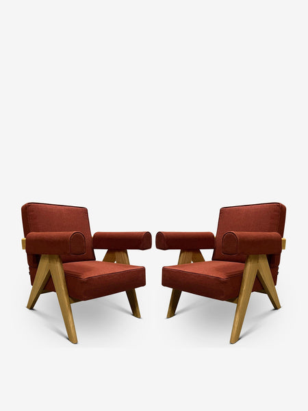 Pierre Jeanneret Armchair Lipari Ruggine